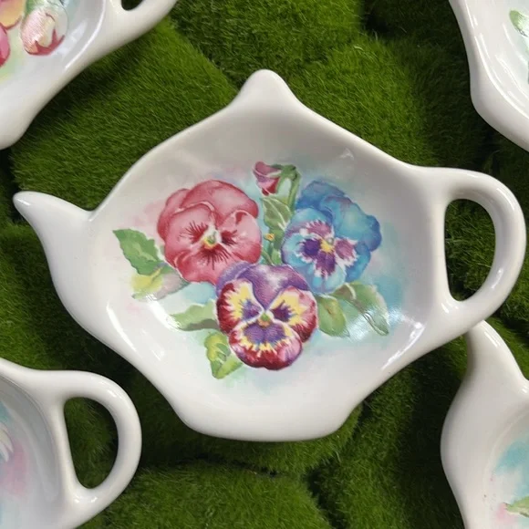 Vintage Ceramic Tea bag holders Set of Six - Picture 2 of 7